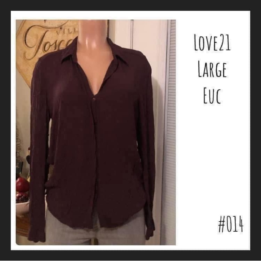 💙4/$28💙 Women's Deep Purple Button-Up Blouse